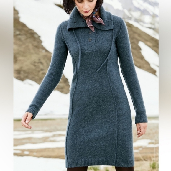 Peruvian Connection alpaca oatmeal sweater dress - Picture 2 of 7